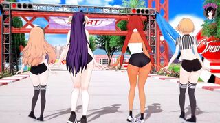 4 Cute Girls In Sexy Panties - Ass Shaking Dance (3D HENTAI)