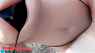 3d hentai busty girl sexy bikini body