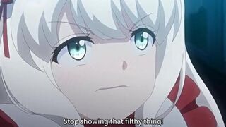 Hentai priest creampies a possessed doll half his size until her stomach swells