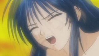 Hentai brunette double fucked in gangbang