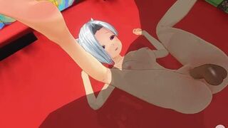3D HENTAI fucking little stepsister in her bedroom