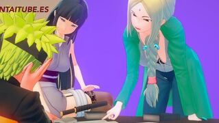 Naruto Hentai - Naruto FUCKS Sakura UNDER THE TABLE WHILE TALKING TO Hinata AND Tsunade