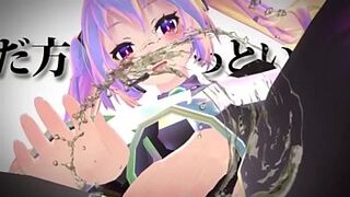 VOCALOID Hatsune MIKU song "I wanna d. MIKU's pee." MMD